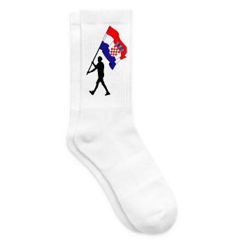 Flagge Kroatien Mann zu Fuß - Tennissocken - Weiß - Rechts