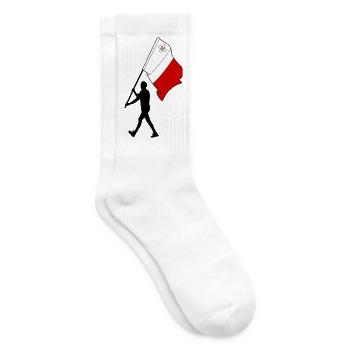 Flag Malta man walking - Tennis socks - white - Right