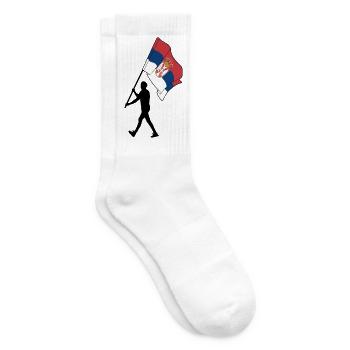 Flag Serbia man walking - Tennis socks - white - Right