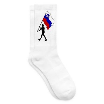 Flagge Slowenien Mann geht - Tennissocken - Weiß - Rechts