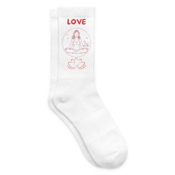 Love meditation - Tennissocken - Weiß - Rechts