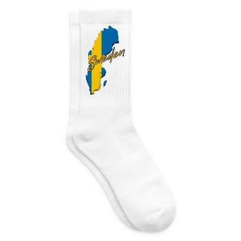 Flagge von Schweden, schwedischer Stolz - Tennissocken - Weiß - Rechts
