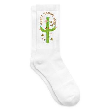 Can't touch this - Prickly cactus design - Tennis socks - white - Right