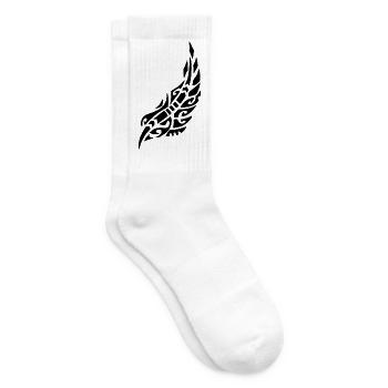 Schwarze Feder des Vogels - Tennissocken - Weiß - Rechts
