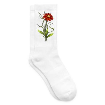 Blume - Tennissocken - Weiß - Rechts
