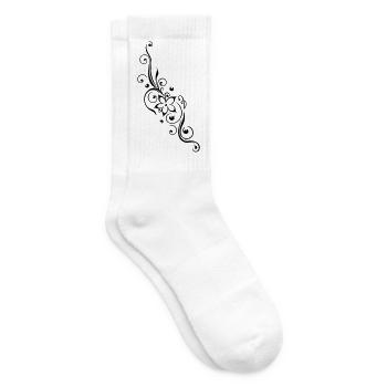 Florales Ornament Blume Tribal Design - Tennissocken - Weiß - Rechts