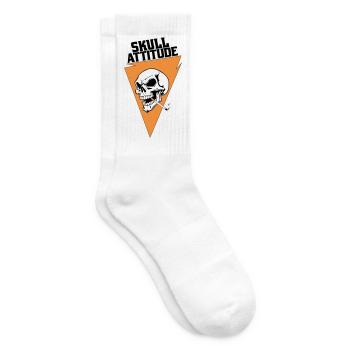 Rebell Totenschädel mit Dreieck Zigarette - Tennissocken - Weiß - Rechts
