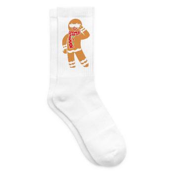 Gingerbread Christmas Gingerbread Man - Tennis socks - white - Right
