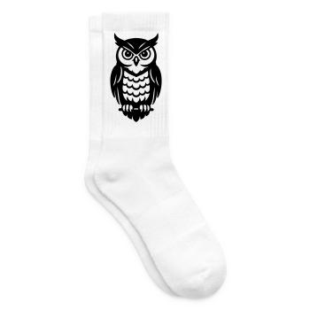 Hiboux en noir et blanc - Chaussettes de tennis - blanc - Droite