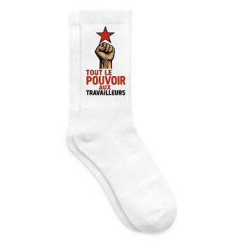 Alle Macht den Arbeitern – Militant - Tennissocken - Weiß - Rechts