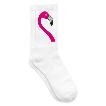 Flamingo Neon Pink Silhouette - Tennissocken - Weiß - Rechts