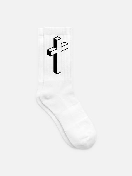 Kreuz Symbol - Tennissocken - Weiß