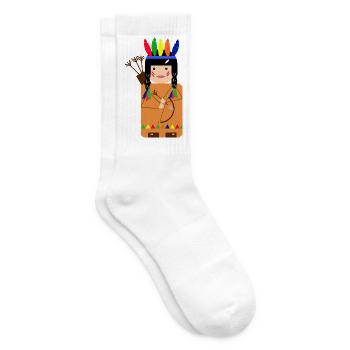 Kleiner indianischer gefiederter Krieger - Tennissocken - Weiß - Rechts