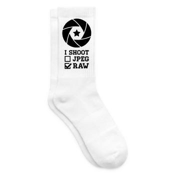 Je photographie – Conception d’appareils photo pour photographes - Chaussettes de tennis - blanc - Droite