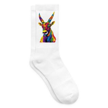 Chèvre Capricorne Bouquetin alpin Chèvres capricornes - Chaussettes de tennis - blanc - Droite