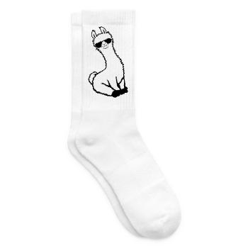 No Drama Lama Cool Sunglasses Seated Relaxed - Tennis socks - white - Right