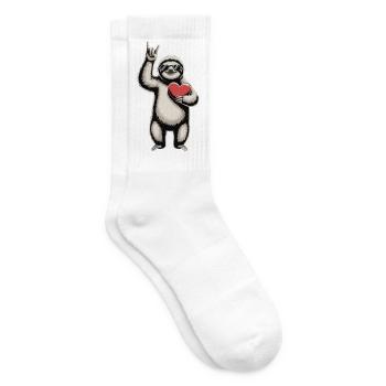 Paresseux cool avec du cœur - Chaussettes de tennis - blanc - Droite