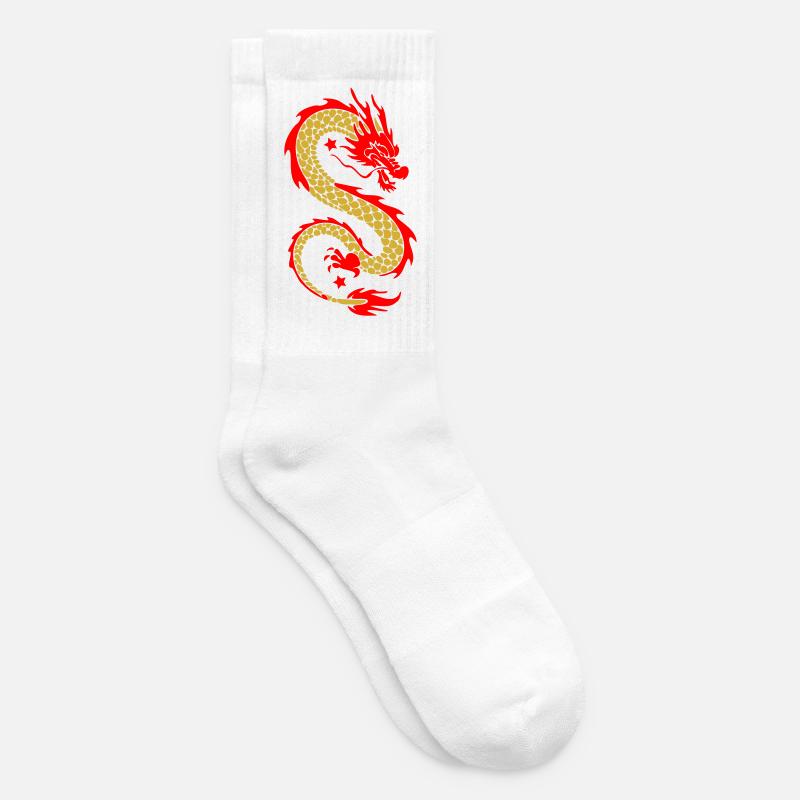 Golden Dragon Flame Emblem - Tennis socks - white