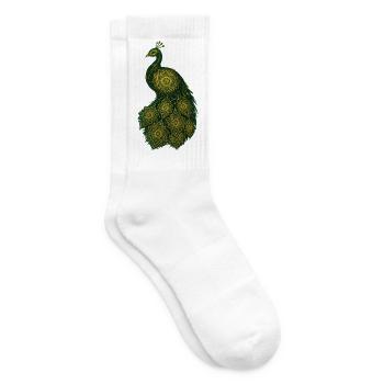 Royal Peacock Ornamental Mandala - Tennis socks - white - Right