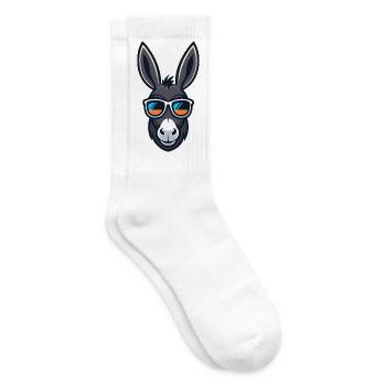 Donkey cartoon stylized sunglasses - Tennis socks - white - Right