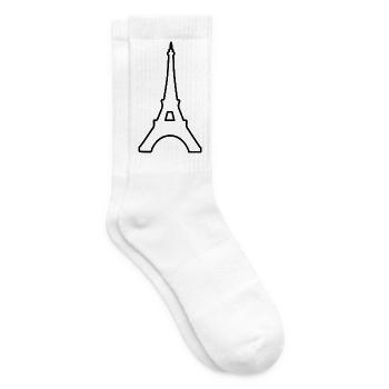 Tour Eiffel Paris monument minimaliste - Chaussettes de tennis - blanc - Droite