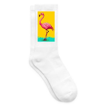 Flamingo - Tennissocken - Weiß - Rechts