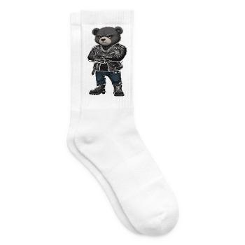 Rocker Bear, veste en cuir Biker - Chaussettes de tennis - blanc - Droite