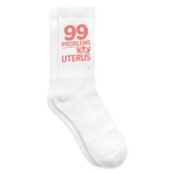 J’ai 99 problèmes mais un utérus n’est pas féministe - Chaussettes de tennis - blanc - Droite