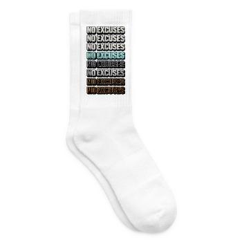 No excuses for colorful motivation - Tennis socks - white - Right