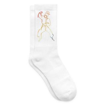 Weibliche Karateka Zeichnung - Tennissocken - Weiß - Rechts