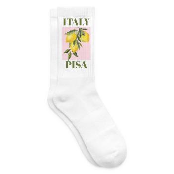Italy Pisa Holiday Beach Lemons Tuscany Fashion - Tennis socks - white - Right