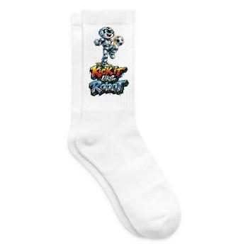 Fussballroboter balanciert Ball auf dem Knie - Tennissocken - Weiß - Rechts