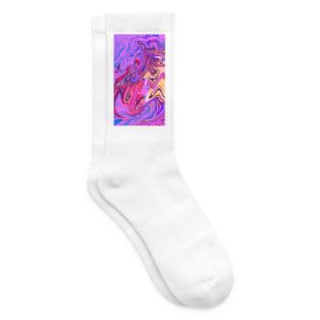 Farbwirbel Pastellmarmor Trio - Tennissocken - Weiß - Rechts