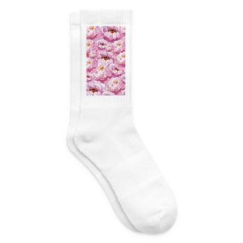 Bouquet de fleurs aquarelles roses - Chaussettes de tennis - blanc - Droite
