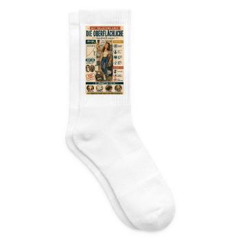 Die Oberflächliche – Denken darf tiefer gehen - Tennissocken - Weiß - Rechts
