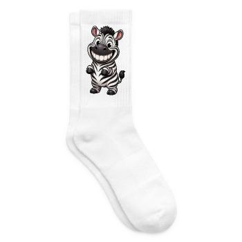 Lustiges Grinsen Zebra Comic Cartoon - Tennissocken - Weiß - Rechts