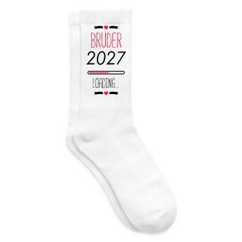 Brother's Heart Lettering with Heart - Tennis socks - white - Right