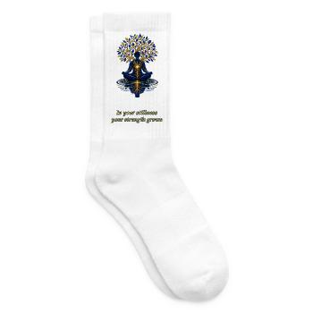 In Your Stillness Your Strength Grows - Tennissocken - Weiß - Rechts