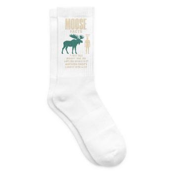 Moose Fakten Tierrekord Größenvergleich Tafel - Tennissocken - Weiß - Rechts