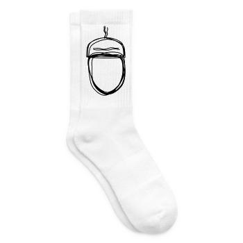 Eichel handgezeichnet - Tennissocken - Weiß - Rechts