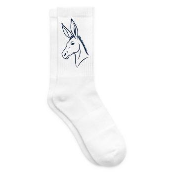 Esel Konturzeichnung Minimalistische Linienkunst - Tennissocken - Weiß - Rechts