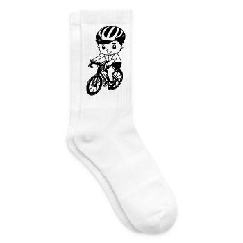 Fahrradfahrer Junge - Tennissocken - Weiß - Rechts