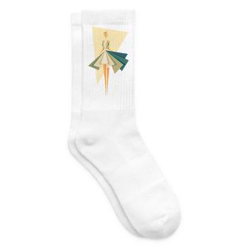 Abstrakte Modefigur – Geometrische Fashion Illustr - Tennissocken - Weiß - Rechts