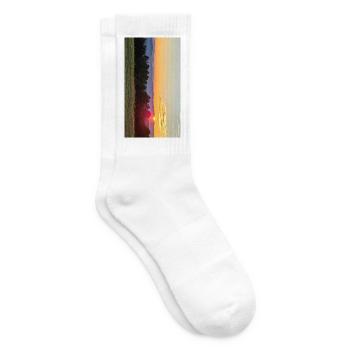 Sonnenuntergang Golden Hour Field - Tennissocken - Weiß - Rechts
