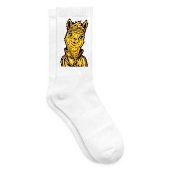 Alpaka Junge Tierliebe - Tennissocken - Weiß - Rechts