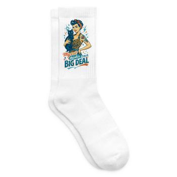 Rockabella mit Katze im Retro Leopard Pin-up Stil - Tennissocken - Weiß - Rechts
