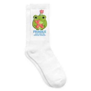 Achtung zerbrechlich Frosch mit Partyhut - Tennissocken - Weiß - Rechts