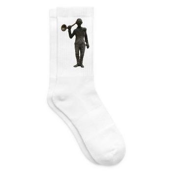 Statue mit Hörrohr - Tennissocken - Weiß - Rechts