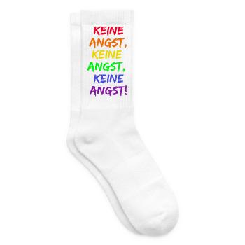 KEINE ANGST, MUT GEGEN RECHTS, WIDERSTAND, FCK NZS - Tennissocken - Weiß - Rechts