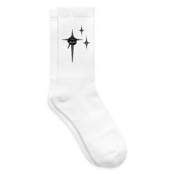 Cosmic Dagger Emblem with Starbursts - Tennis socks - white - Right